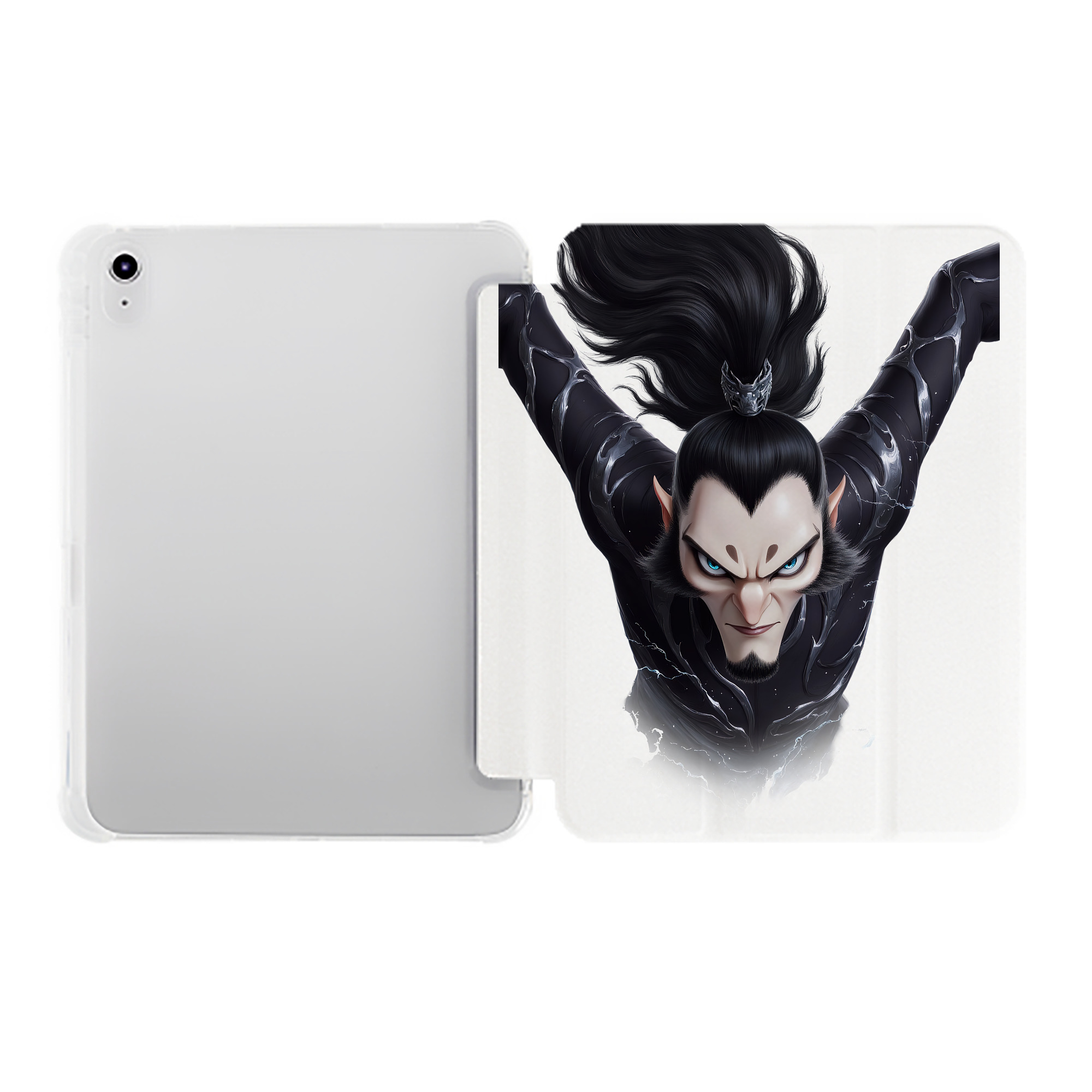 （画像用） Ne Zha 2 ナタ 魔童の大暴れ IPad ケース ペン収納付き 三つ折りスタンド PUレザー×シリコン 対応機種9.5/10.5/10.9インチ